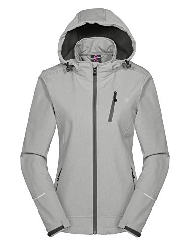 Little Donkey Andy - Chaqueta Softshell para Mujer con Capucha extraíble, Forro Polar y Repelente al Agua