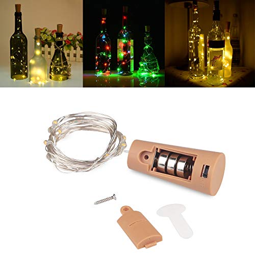 L.J.JZDY Luces Frasco de conservas Cadena de luz LED 10pcs Alambre de Cobre Hada 1M 2M Garland luz Decorativa de la Botella de Cristal del Arte la decoración del hogar