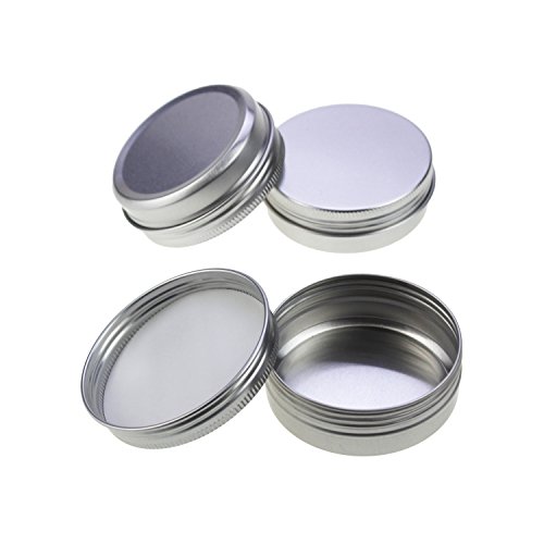 LJY - 24 piezas, latas de aluminio redondas, tapa con tornillo, latas de metal, tarros, tarros, vacío, deslizamiento, contenedores, (2 oz / 60 ml)