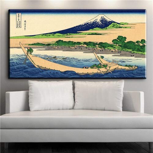 Lona Japonés La Gran Onda De Kanagawa Cartel Clásico De Arte De La Lona De La Tela De Impresión Arte Decoración De La Pared Etiquetas Caseras Wallposter (Color : XX692, Size (Inch) : 16X32INCH)