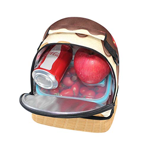 Lonchera Bolsa Hipster Oblea y Fluidos Rellenos Dulces Hombro portátil Bolso con doble aislamiento al aire libre