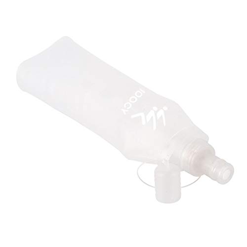 Longspeed Hervidor de Deportes Bolsa de Botella de Agua Plegable de Silicona Suave Portátil Senderismo al Aire Libre Camping Hervidor de Agua de una Sola Capa - Blanco