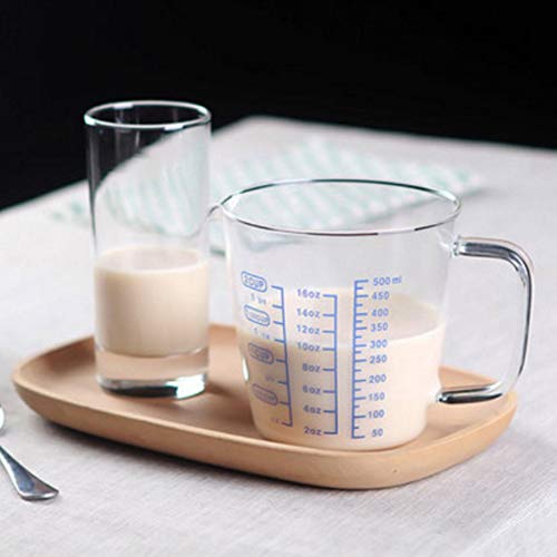 Longyitrade - Vaso medidor de cocina resistente al calor, vaso de cristal, herramienta de medición de la escala del té a la leche M