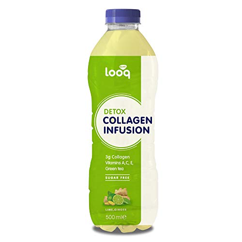 looq - Detox Lime & Ginger, bebida de colágeno, sabor a lima y jengibre 12 x 500 ml