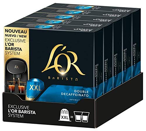 L'OR BARISTA, Cápsulas Doble Espresso Decaffeinato Intensidad 06 - Exclusivas para Cafeteras L'OR BARISTA, Pack de 5 x 10 [Total 50 cápsulas]