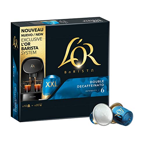 L'OR BARISTA, Cápsulas Doble Espresso Decaffeinato Intensidad 06 - Exclusivas para Cafeteras L'OR BARISTA, Pack de 5 x 10 [Total 50 cápsulas]