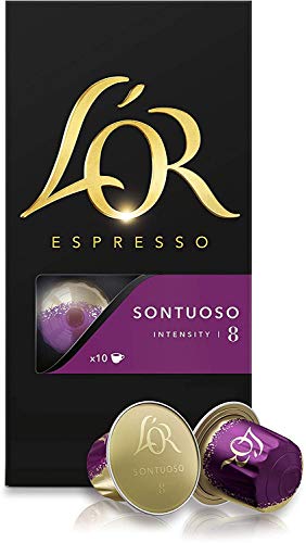 L'Or Espresso Café Sontuoso Intensidad 8 - 200 cápsulas de aluminio compatibles con máquinas Nespresso (20 Paquetes de 10 cápsulas)