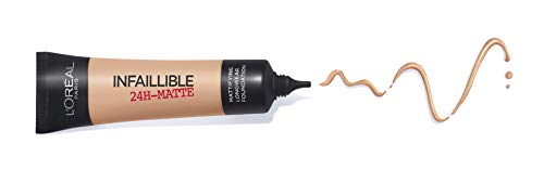 L'Oréal Paris 24H Mate, Base Maquillaje Matificante Larga Duración, Tono de Piel Medio 24 Beige Doré - 35 ml