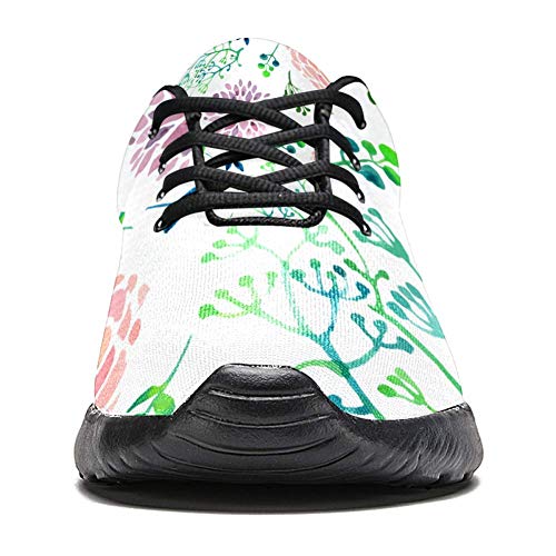 LORVIES - Zapatillas deportivas para hombre, diseño de hojas de hortensia, para hombre, (multicolor), 40 EU