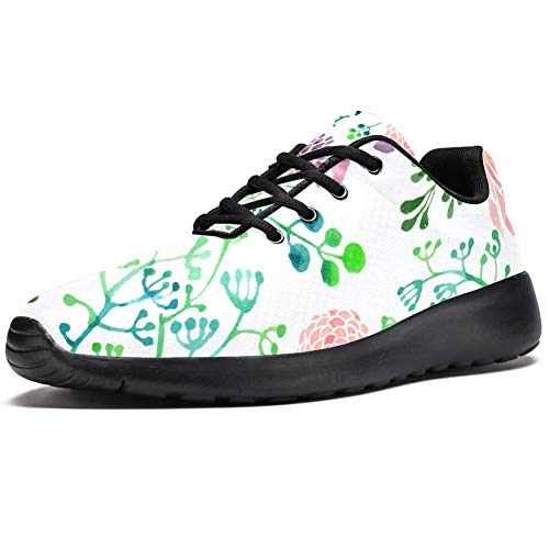 LORVIES - Zapatillas deportivas para hombre, diseño de hojas de hortensia, para hombre, (multicolor), 40 EU