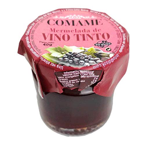 Lote de 20 Mermeladas VINO TINTO 40Gr - Mermeladas Baratas Originales para Detalles de Bodas, Recuerdos y Regalos