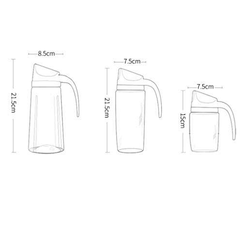 LOVIVER 3 pcs Convoy Aceitera de Cocina Botella de Aceite Olla de Vidrio a Prueba de Fugas Apertura Y Cierre Automático