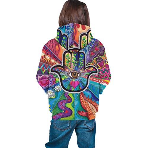 LPYROSE 3D Print Hamsa Art Fish Turquía Adolescente Sudadera Hipster Hip Hop Gimnasio Sudaderas