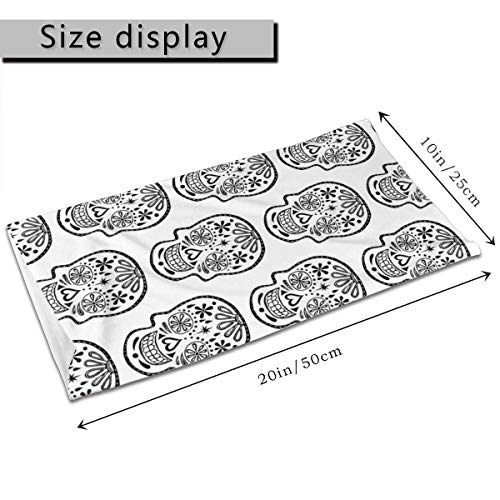 Lsjuee, calaveras de azúcar negras, a prueba de viento, para el cuello, bufanda, bufanda mágica, cubierta de media cara