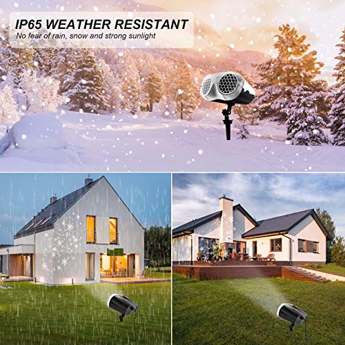 Luces Proyector Navidad LED, FOCHEA Proyector de Copos de Nieve Interior y Exterior Impermeable con Control Remoto para Halloween, Navidad, Fiesta