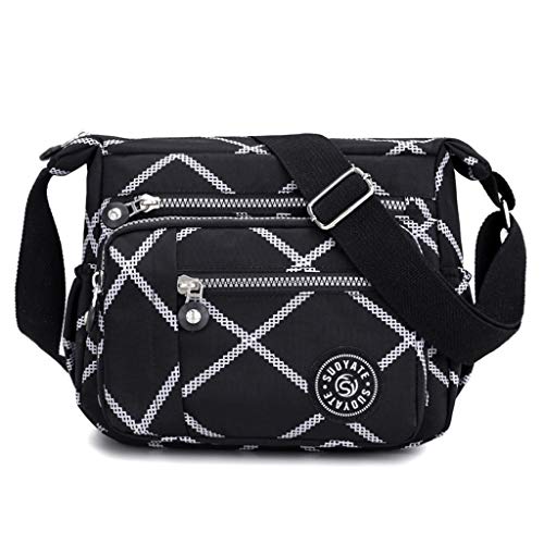 Luckycat Bolso Bandolera Mujer Bolsos de Moda Impermeable Mochilas Bolsas de Viaje Sport Messenger Bag Bolsos Baratos Mano para Escolares Tablet Nylon