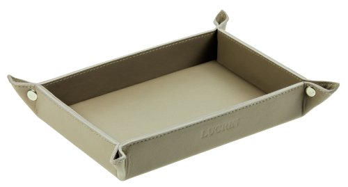 Lucrin - Bandeja Rectangular - Taupe Luz - Cuero Liso