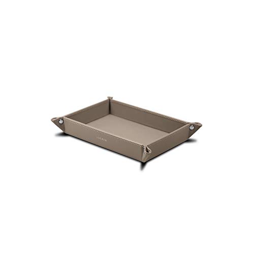 Lucrin - Bandeja Rectangular - Taupe Luz - Cuero Liso