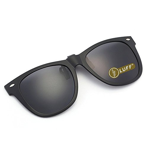 LUFF Gafas de sol polarizadas con clip Unisex-Elegantes y cómodos Clips Gafas de sol miopes para exterior/conducción/pesca (black)