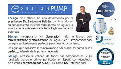 LUFTHOUS Purificador de Agua 5 Generacion, Edesign 2 en 1. Dr. Beltrán