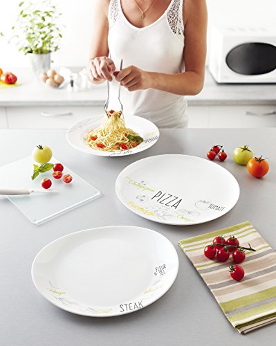 Luminarc Firends' T Plato Pasta 28,5 Bistrot Friends' Time, Blanco Decorado, 0.87 cm