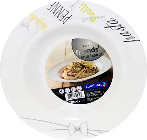 Luminarc Firends' T Plato Pasta 28,5 Bistrot Friends' Time, Blanco Decorado, 0.87 cm