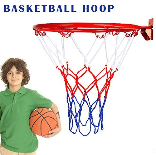 Lumon Canasta de Baloncesto Soporte Pared, Plegable Llanta Red, Deporte Regalo Juguetes para Interior Exterior Niños