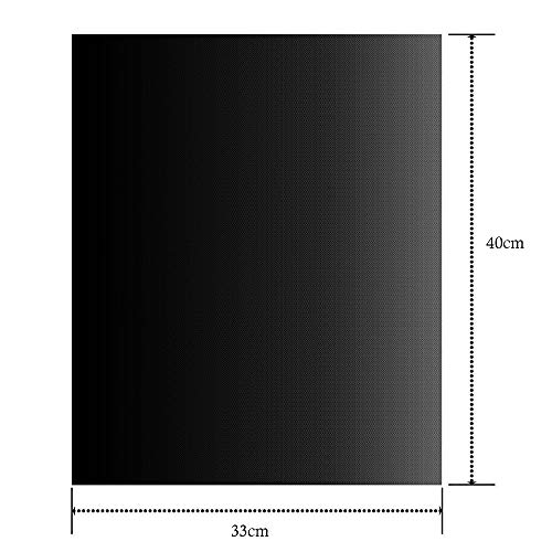 LuoCoCo Estera de Barbacoa 5 Piezas, Reutilizable Estera para Parrilla, Antiadherente Hojas de Barbacoa con Cepillo de Silicona y Pinzas para Carbón, Gas o Parrilla Eléctrica, Horno, 40x33cm, Negro