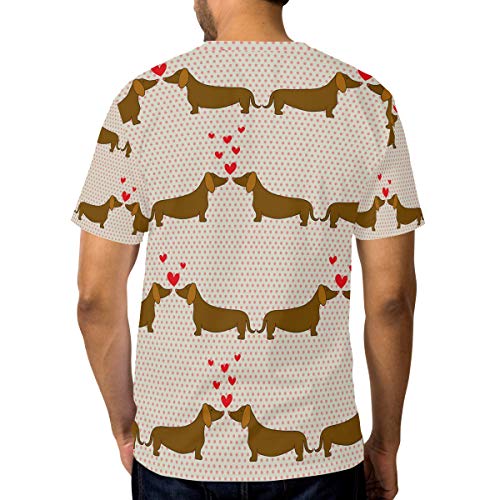 LUPINZ - Camiseta básica de manga corta para hombre, diseño de perro salchicha 1 XXL