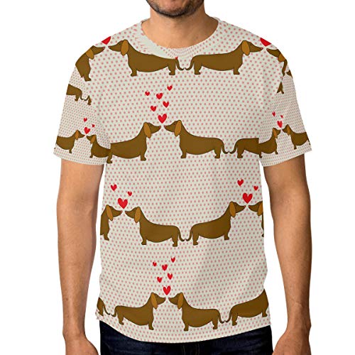 LUPINZ - Camiseta básica de manga corta para hombre, diseño de perro salchicha 1 XXL