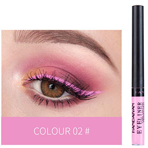 Lurrose 12pcs Rainbow Colors Liquid Glitter Eyeliner de larga duración a prueba de agua Eye Liner Sombra de Ojos maquillaje de ojos