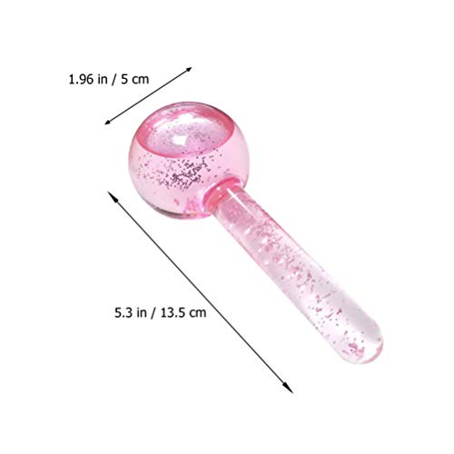 Lurrose 2Pcs Globo de Hielo Facial Magic Cool Face Roller Ball Herramientas de Masaje Facial Portátiles Bola de Cristal de Enfriamiento de Energía para El Cuello Círculo de Ojos Hinchazón