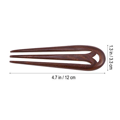 Lurrose Pinzas para el cabello Palillos Vintage Madera Palillo para el cabello Horquilla Pinza para el cabello Accesorios para el cabello para mujeres (Sandalia roja)