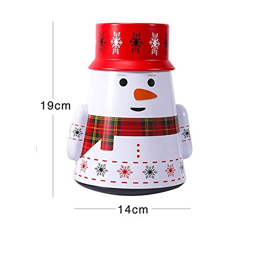 LUYIYI Caja de Lata de Dulces de muñeco de Nieve de Vaso de Navidad, decoración de Mesa de Santa Claus, Recuerdo, 14 × 19 cm (Color : Christmas Snowman)