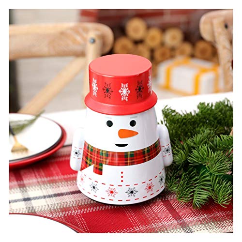 LUYIYI Caja de Lata de Dulces de muñeco de Nieve de Vaso de Navidad, decoración de Mesa de Santa Claus, Recuerdo, 14 × 19 cm (Color : Christmas Snowman)