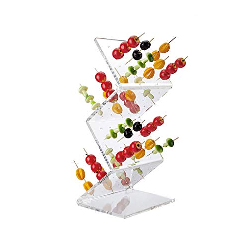 LVMEIHUA Soporte De Exhibición De Frutas - Inserto De Haws Confitados Transparentes Espesados De Acrílico - Brochetas De Frutas para Buffet, Soporte De Bocadillos, Soporte De Picnic para Barbacoa