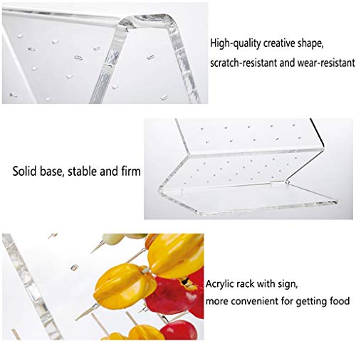 LVMEIHUA Soporte De Exhibición De Frutas - Inserto De Haws Confitados Transparentes Espesados De Acrílico - Brochetas De Frutas para Buffet, Soporte De Bocadillos, Soporte De Picnic para Barbacoa