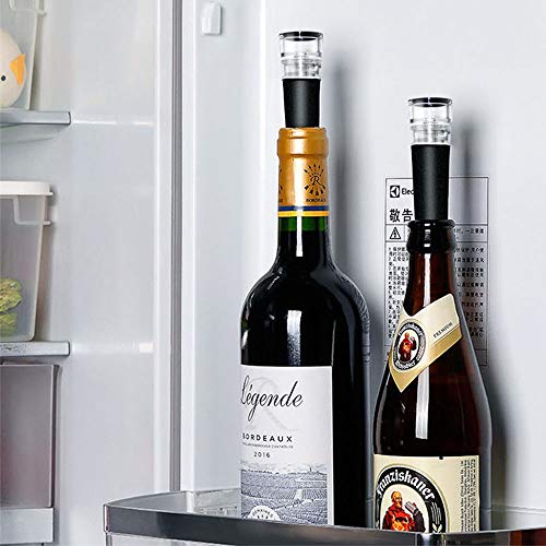 LWZko 6 Piezas Tapón Botella de Vino, Tapón para Botella Champán, Tapones Silicona para Vino, Silicona Reutilizable Sellado Al Vacío Tapones Vino para Vino Tinto, Champán, Colección Cerveza