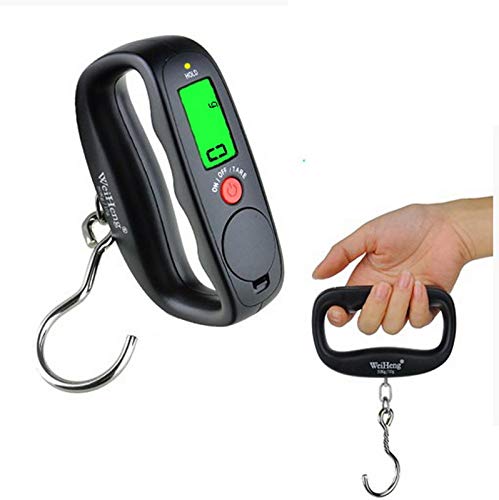 LYABANG Báscula Portátil Mini Digital De Mano 50Kg 10g Peces Gancho Colgando Escala De Ponderación Electrónica Equipaje Escala LED Pantalla De Equilibrio