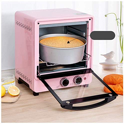 LYATW 4ª Planta compacta Horno Tostador con Bandeja de Hornear y el Carro Portador de Pan, Mini Horno Home Baking multifunción Inteligente, Rosa