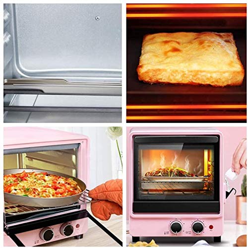 LYATW 4ª Planta compacta Horno Tostador con Bandeja de Hornear y el Carro Portador de Pan, Mini Horno Home Baking multifunción Inteligente, Rosa