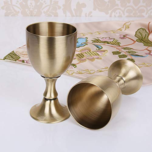 LYY-jew Copa de Vino Retro, Copa de cóctel de Bronce Vintage, Material de Zinc, Accesorios para la decoración del hogar Drama de Vestuario, 100ML, 6 × 11.5CM