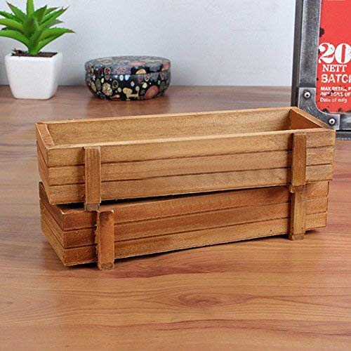 Macetero de Madera, Rectangular Macetero de Madera para Jardín Cajón de Ventana Maceta Suculenta Planta de Flores,Macetero Suculenta Flores Caja de Contenedor de Musgo