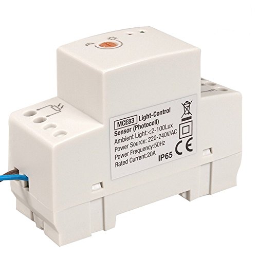 Maclean MCE83 - Sensor Interruptor crepuscular IP 65 Montaje en Carril DIN