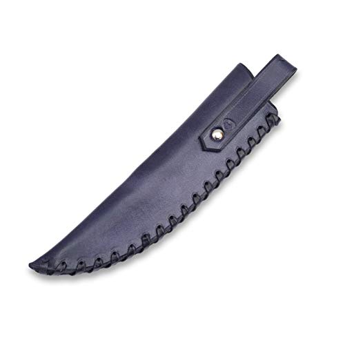 Madhammers Fixed Blade Knife Steel Knife Volute Blau– Hand Forged & Vintage Look – Ultra-Sharp Pointed Blade – Elegant Antique Design - Genuine Leather Case Included - Original Gift