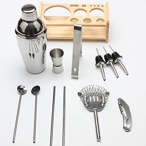 Maidi Cocktail Shaker Set 12pzas 350ml De El Bar Los Suministros Incluyen Colador, Aparejo, Vertedor Camarero Kit De Preparación De Cócteles