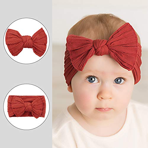 Makone Vendas del bebé, súper elásticas Suaves Nudo de Nylon de bebé Turbante, Multicolor Hairband de los bebés recién Nacidos, Toddle Pelo de los niños de los Aros 6 Pack