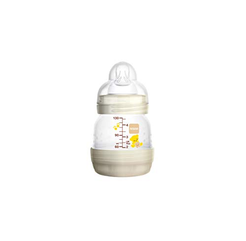 MAM Easy Start Anti-Colic Biberón anticólicos 130 ml + MAM Start chupete ortodóntico, set de 2 con tetinas MAM autoesterilizables de silicona extrasuave, 0+ meses, beis