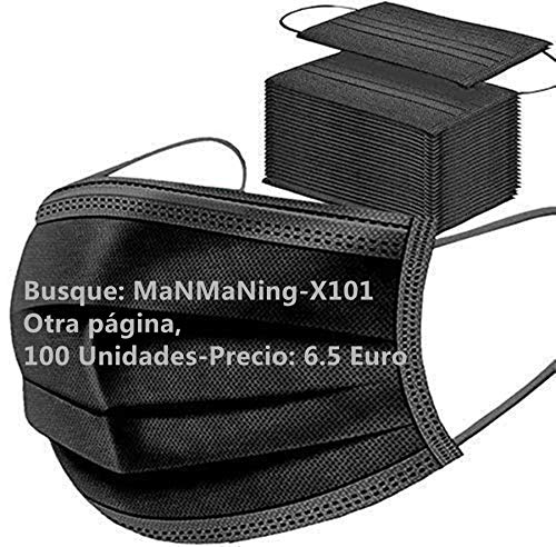 MaNMaNing Protección 3 Capas Transpirables con Elástico para Los Oídos Pack 100 unidades 20200702-MANING-X101