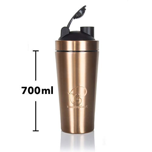 Mantrafant Guru Blender Pro - Botella de acero inoxidable para batir proteínas con batidor integrado, sin BPA, fabricada de forma sostenible, batidora de proteínas, para fitness, gimnasio y deportes